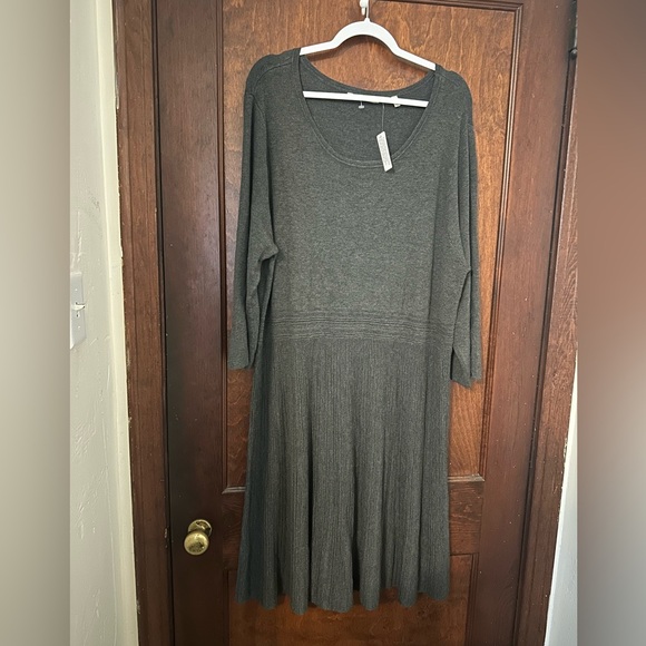 NWT Soft Surroundings Grey Knit Sweater Dress 2X - Picture 2 of 5